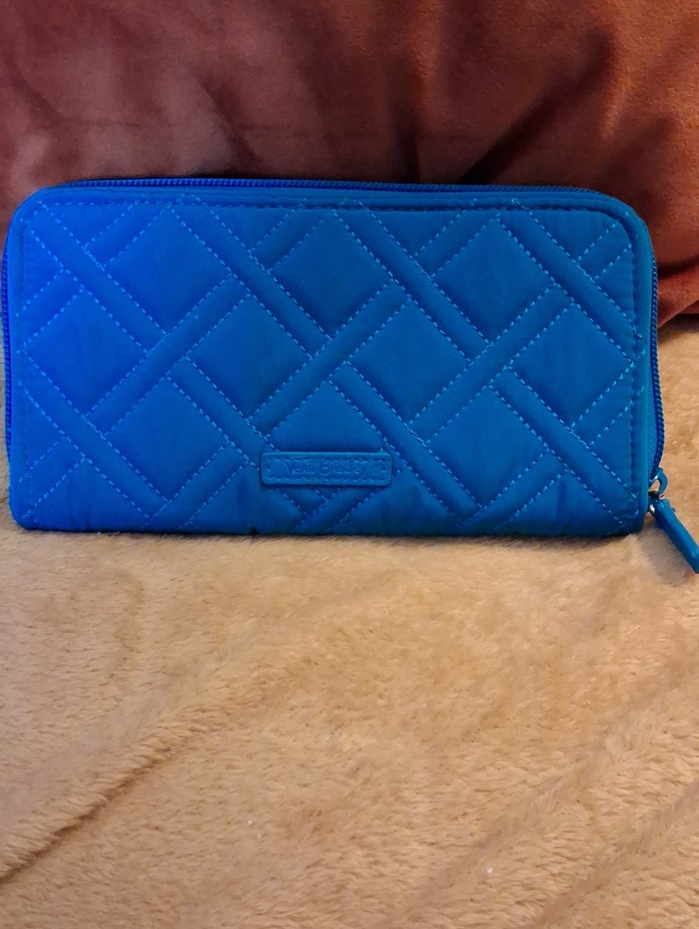 Vera Bradley Quilted Zip Wallet - Bright Blue - Picture 1 of 4